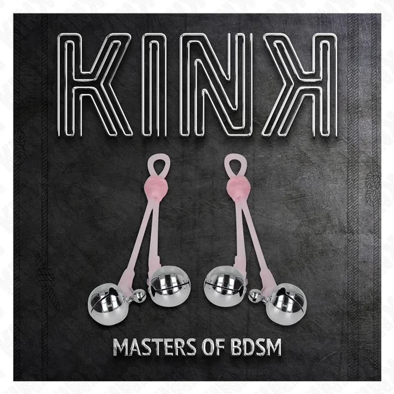 Kink - Luminous Skull Nipple Clamps With Ring Bells Adjustable Pink / Silver 4
