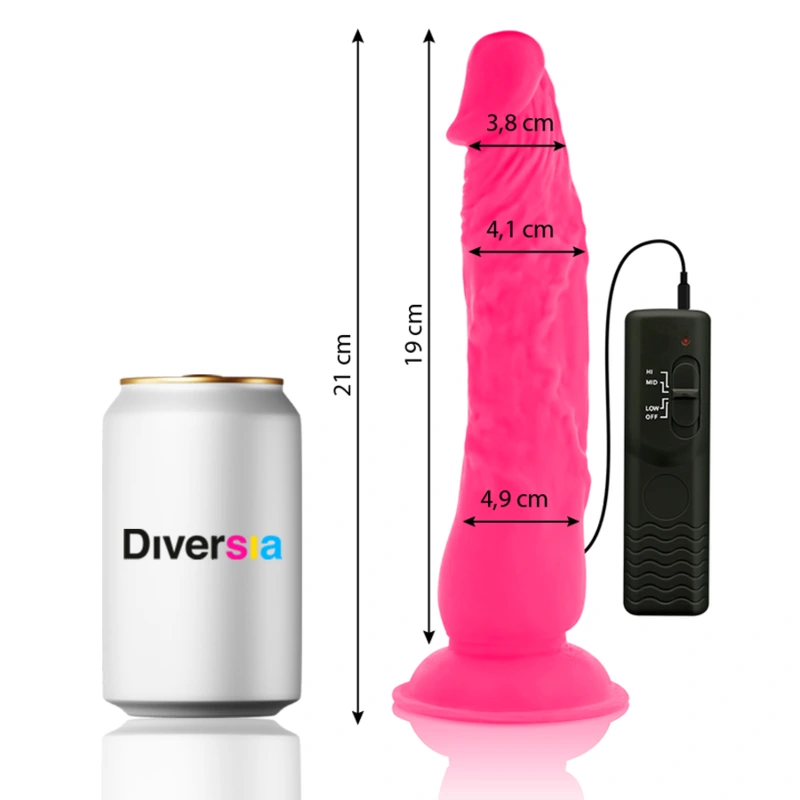 Diversia - flexible vibrating dildo pink 21 cm -o- 4.9 cm 1