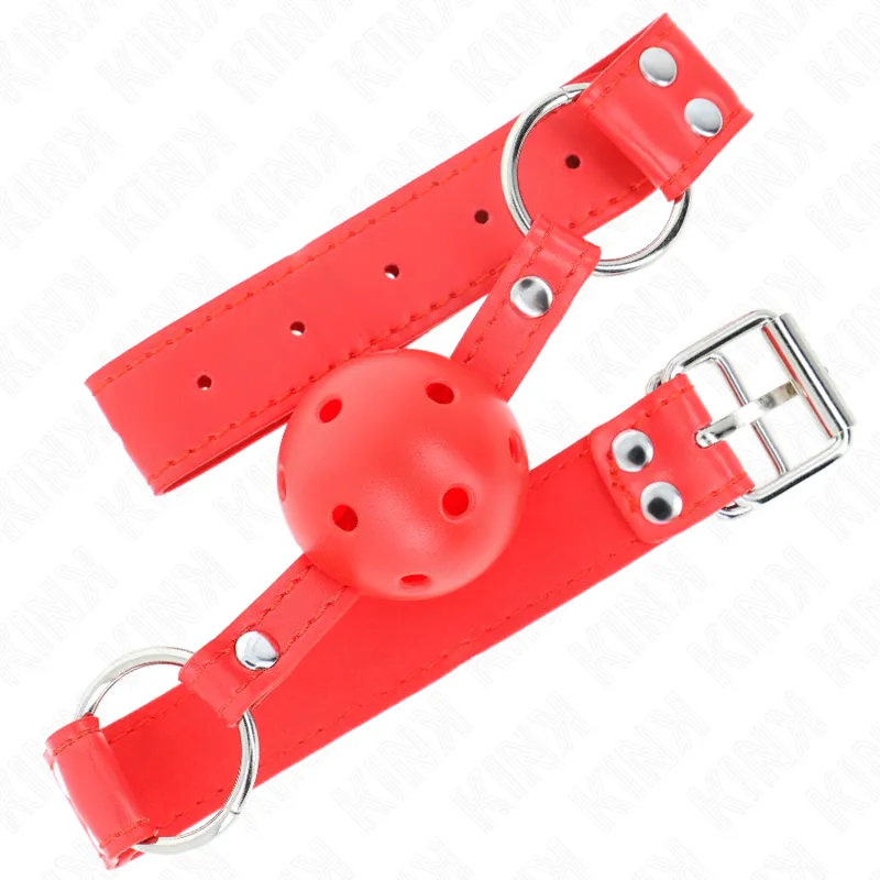 Kink - Complete Red Hollow Hard Ball Gag 62 X 2 Cm 1
