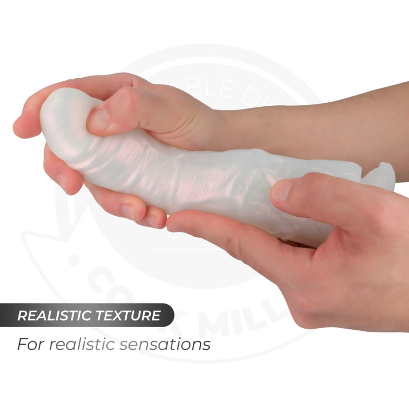 Cock miller - dildo with suction cup, lights and vibration with remote control white 19.5 cm 5