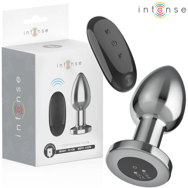 Intense - anal plug 10 vibrations metal with remote control l 1
