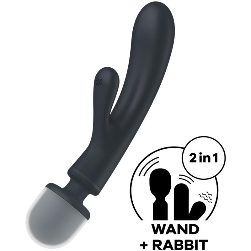 Satisfyer - Triple Lover Rabbit Vibrator Massager Grey - Masážna hlavica a vibrátor 5
