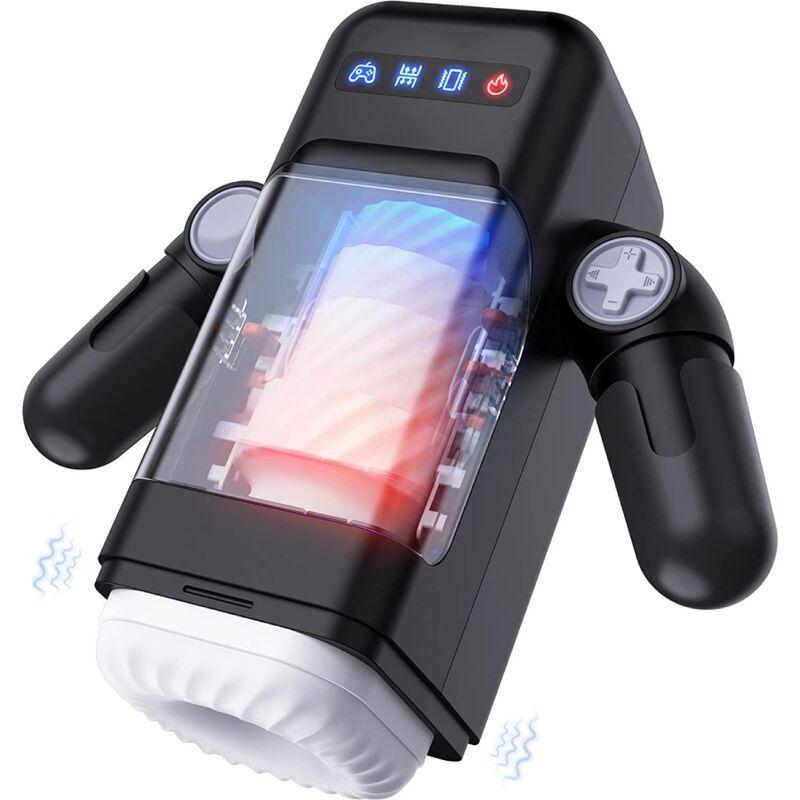 Game Cup - Thrusting Vibration Masturbator With Heating Function And Mobile Support - Blac