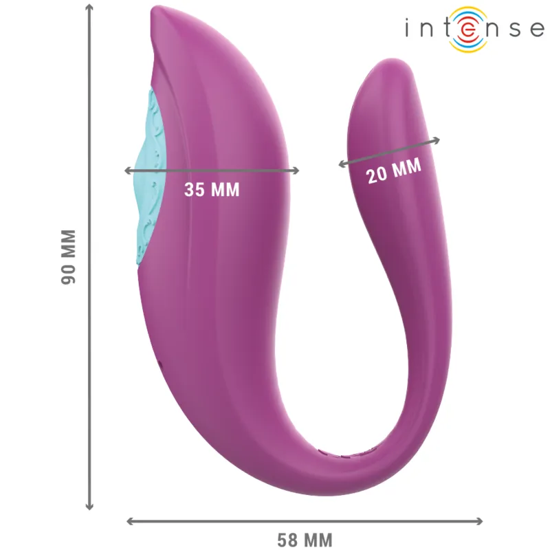 Intense - annie u-shaped vibrator and stimulator purple remote control 2