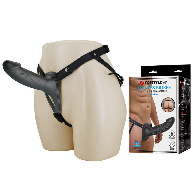 Pretty love - landon black vibrating strap-on 8