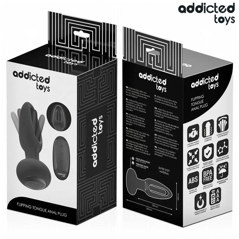 Addicted toys - anal plug with vibrating tongue and remote control 6