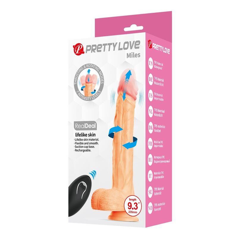 Pretty love - miles thrusting & rotating vibrating dildo remote control 23.5 cm Ø 4.8 cm natural 7