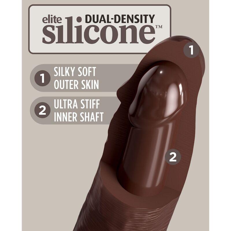 King Cock Elite - Realistic Silicone Dildo 28 Cm Brown 3