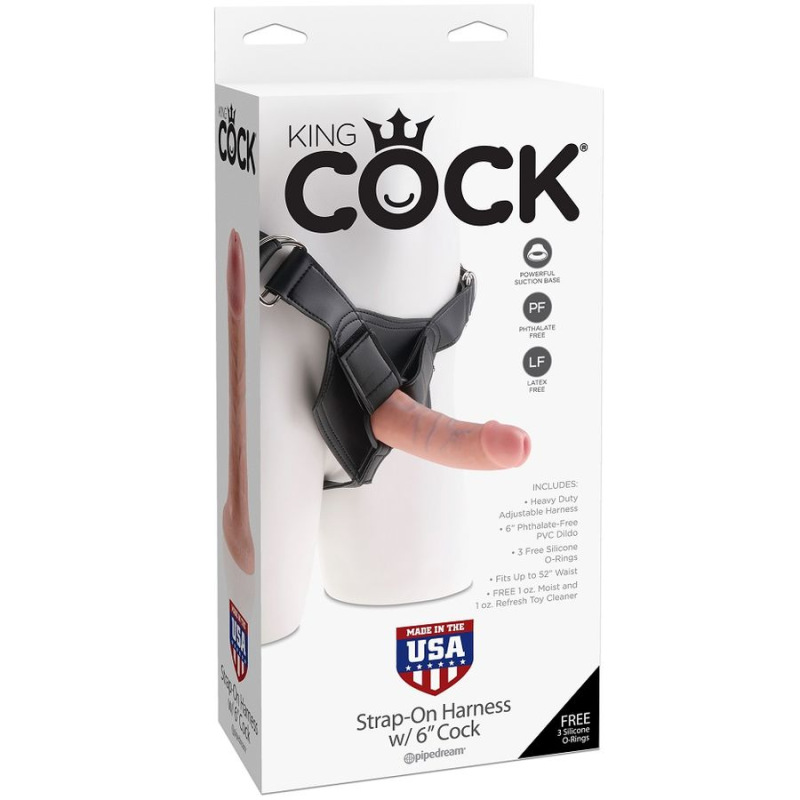 King cock - harness with realistic penis 15.20 cm 1