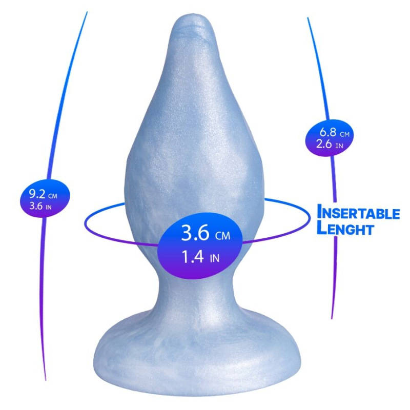 Silexd - diamond anal plug fantasy liquid silicone thermoreactive pearl blue 9.2 cm 1