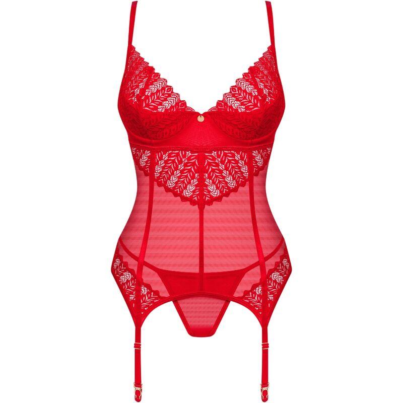 Obsessive - Ingridia Corset & Thong Red  Xs/S