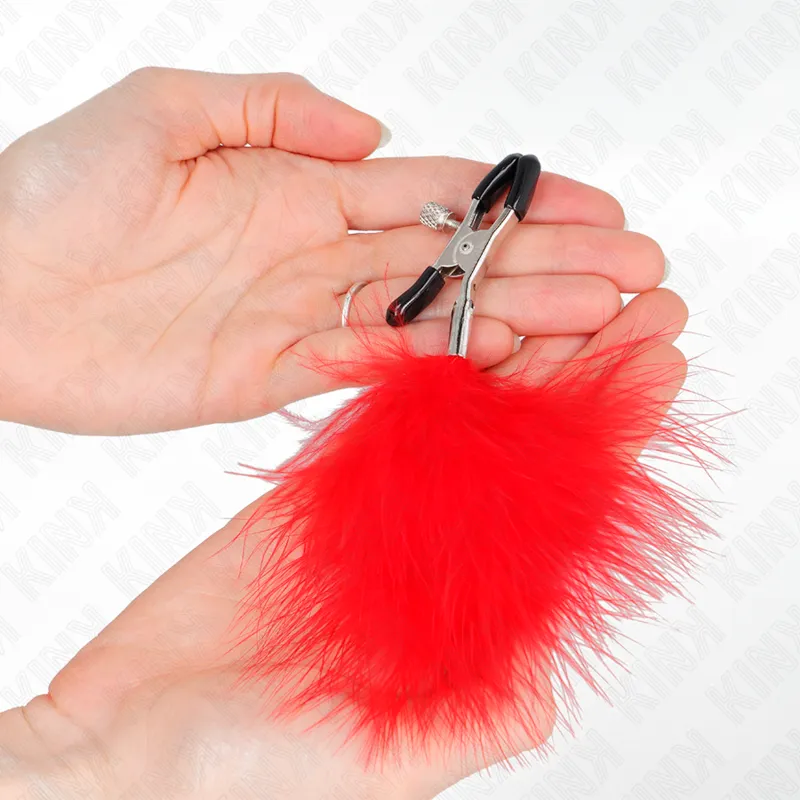 Kink - Feather Nipple Clamp Red 7 Cm