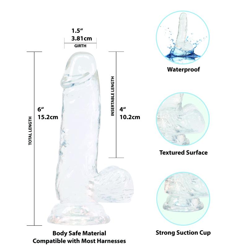 Addiction - Crystal Addiction 6 Inch Clear Dong 6