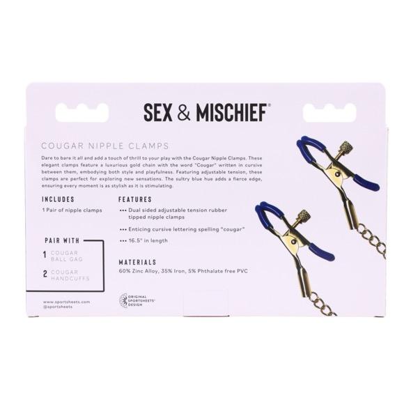 Sportsheets - Cougar Nipple Clamps Gold 9