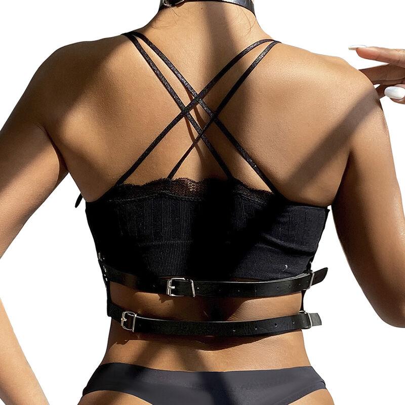 Subblime - Leather Ring Chest Harness Black One Size 2