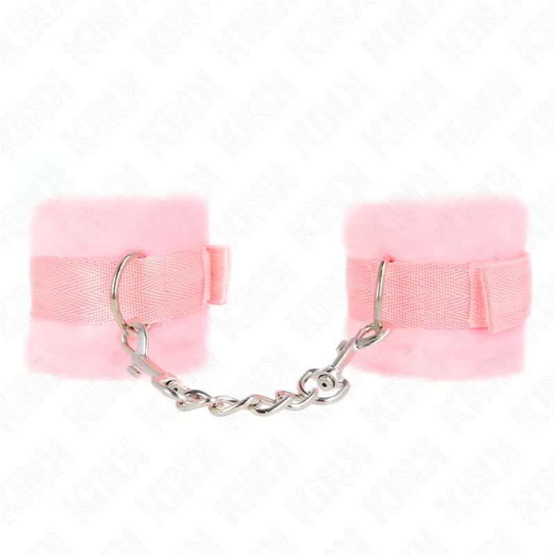 Kink - Beginner Fur Hand Cuffs Pink 30 X 7 Cm