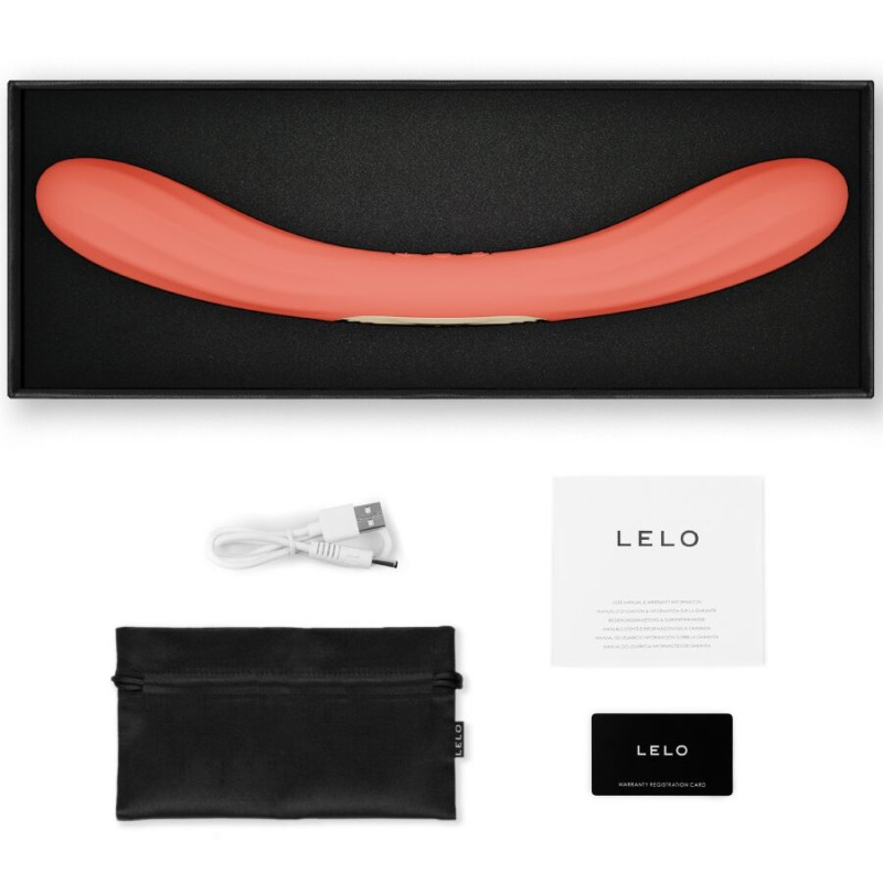 Lelo - boomerang double ended vibrator coral red 3
