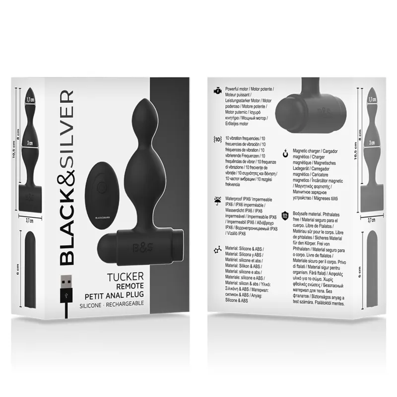 Black&Silver - Tucker Petit Anal Plug Silicone Remote Control 5