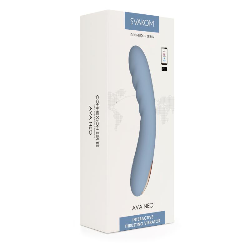 Svakom - Ava Neo Interactive Thrusting Vibrator Blue