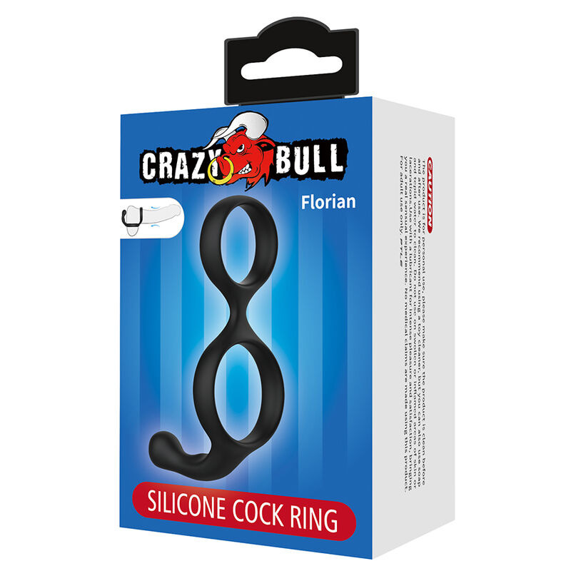Crazy bull - florian double cock and ball ring black 6