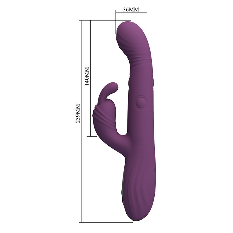 Pretty love - dee multifunction rabbit vibrator oscillating and percussion purple 5
