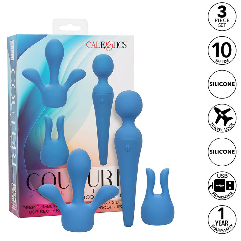 Calexotics - couture kit vibrator wand 10 vibrations blue