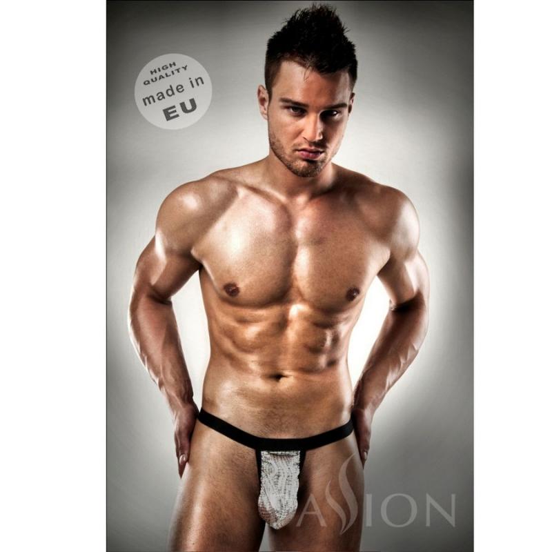 Thong White Metal By Passion Men Lingerie Komplet S/M