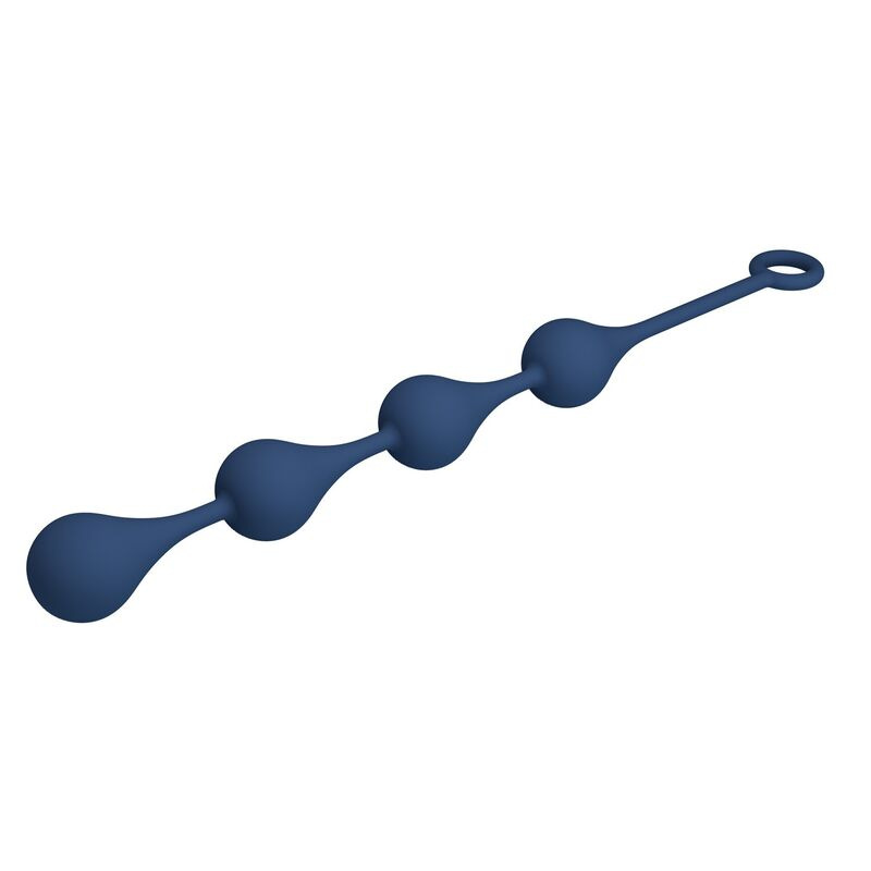 Mr play - blue silicone anal beads size l 42.6 cm 6