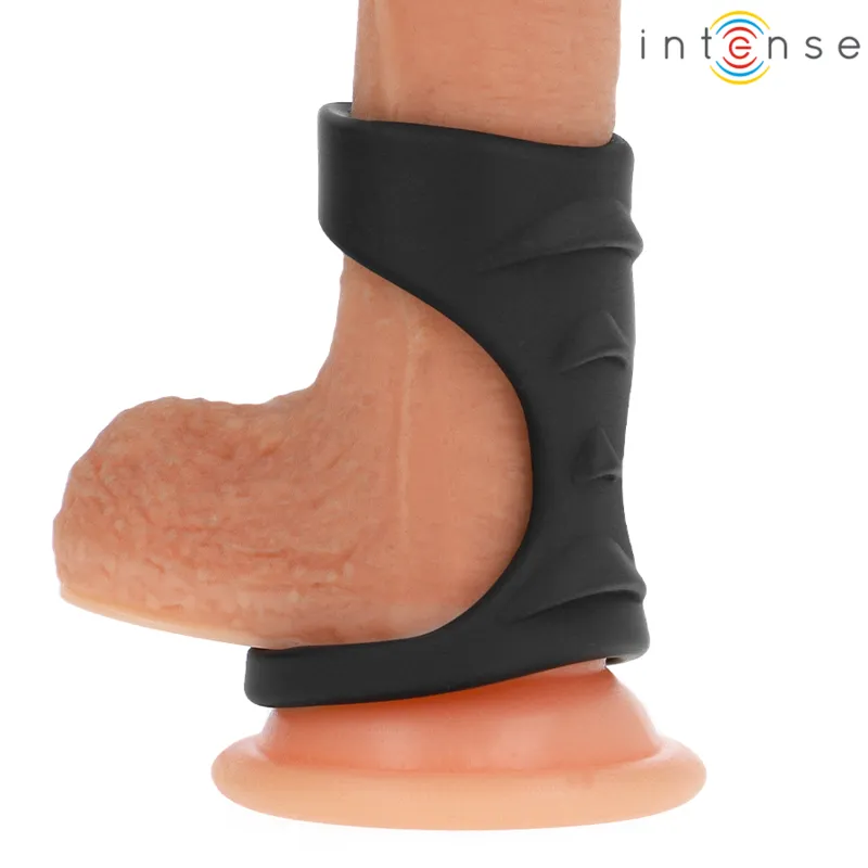 Intense - theo double silicone penis ring black model 3 1