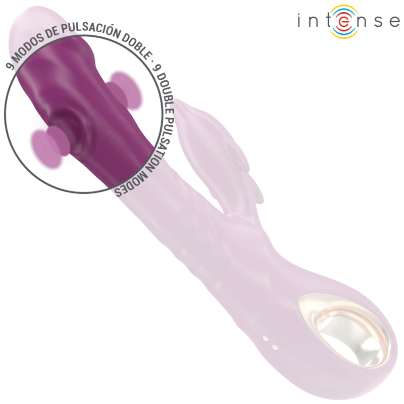 Intense - halle multifunction vibrator with dolphin stimulating tongue purple 4