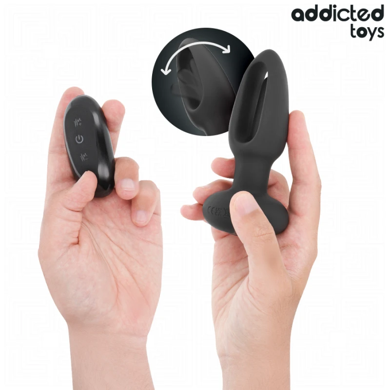 Addicted toys - anal plug with vibrating tongue and remote control 2