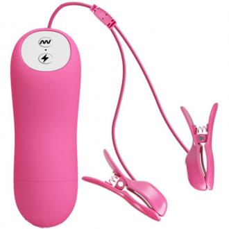 Romantic Wave Vibrating And Eletric Shock Nipple Clamps Fuch