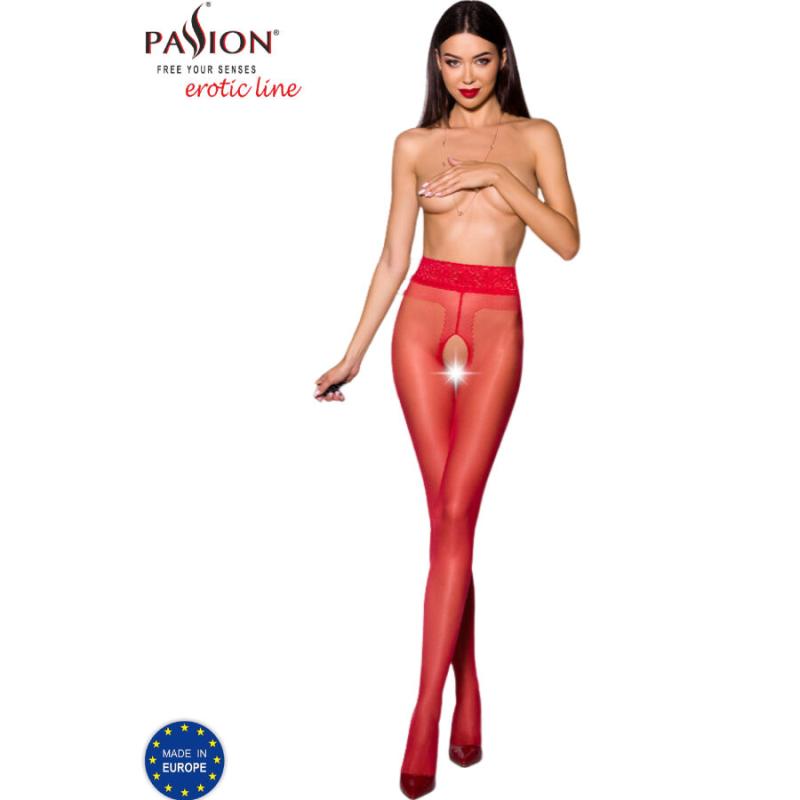 Passion - Tiopen 001 Red Tights 3/4 20 Den