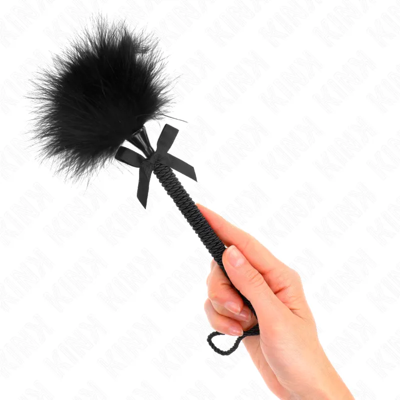 Kink - Nylon Rope Wand With Tickle Feathers And Black Bow 25 Cm 2