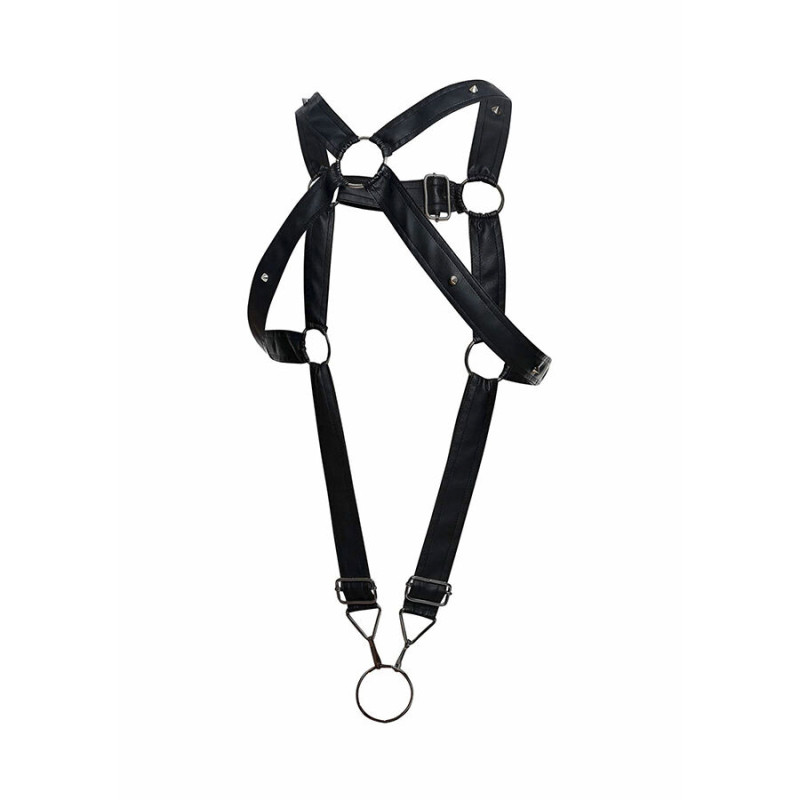 Mob - dngeon black crossed penis harness one size 7