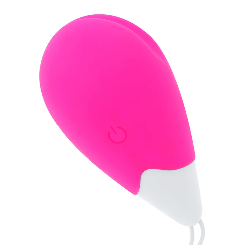 Oh Mama Textured Vibrating Egg 10 Modes - Pink And White 2