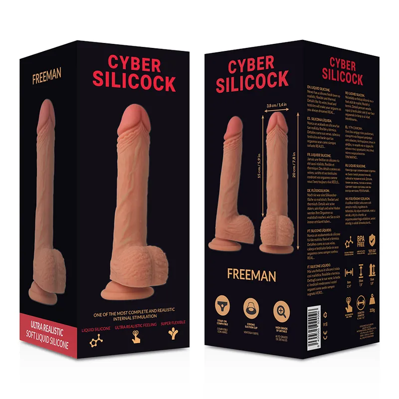 Cyber Silicock Strap-On Freeman With 3 Rings Free - Pripínací Penis