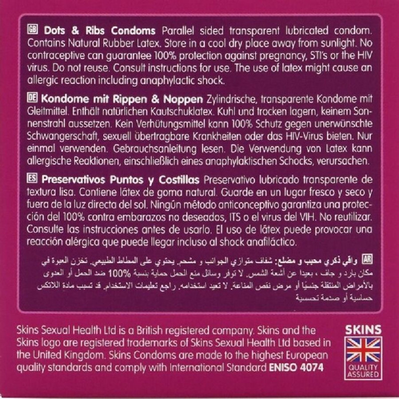Skins - dots & ribs premium condoms pack 4 3