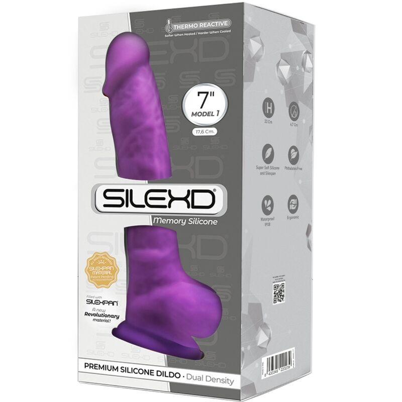 Silexd - Model 1 Realistic Penis Premium Silexpan Silicone Violet 17.5 Cm