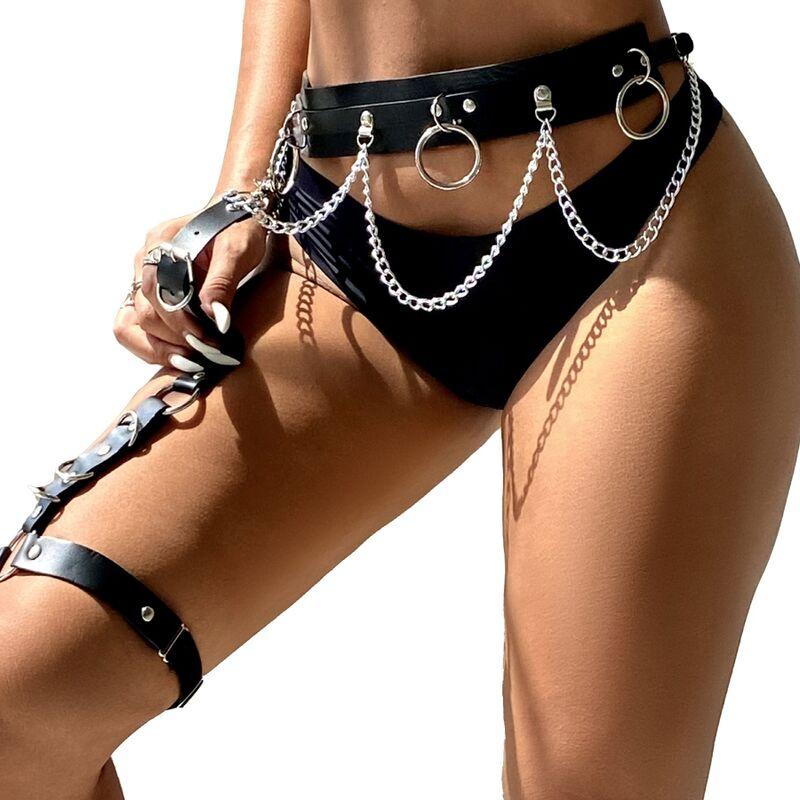 Subblime - Belt And Garter Harness With Rings And Chaindetail One Size 2