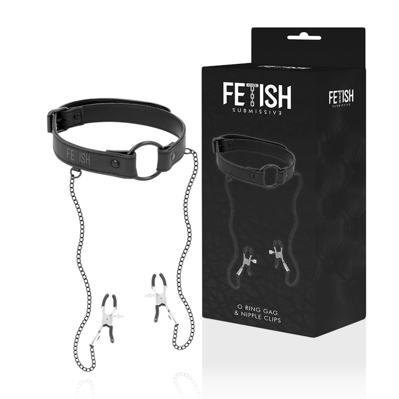Fetish Submissive Ring Gag With Nipple Clamps - Obojok So Svorkami 7