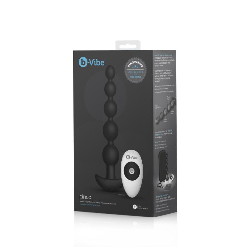 B-Vibe - Cinco Anal Beads Black 8
