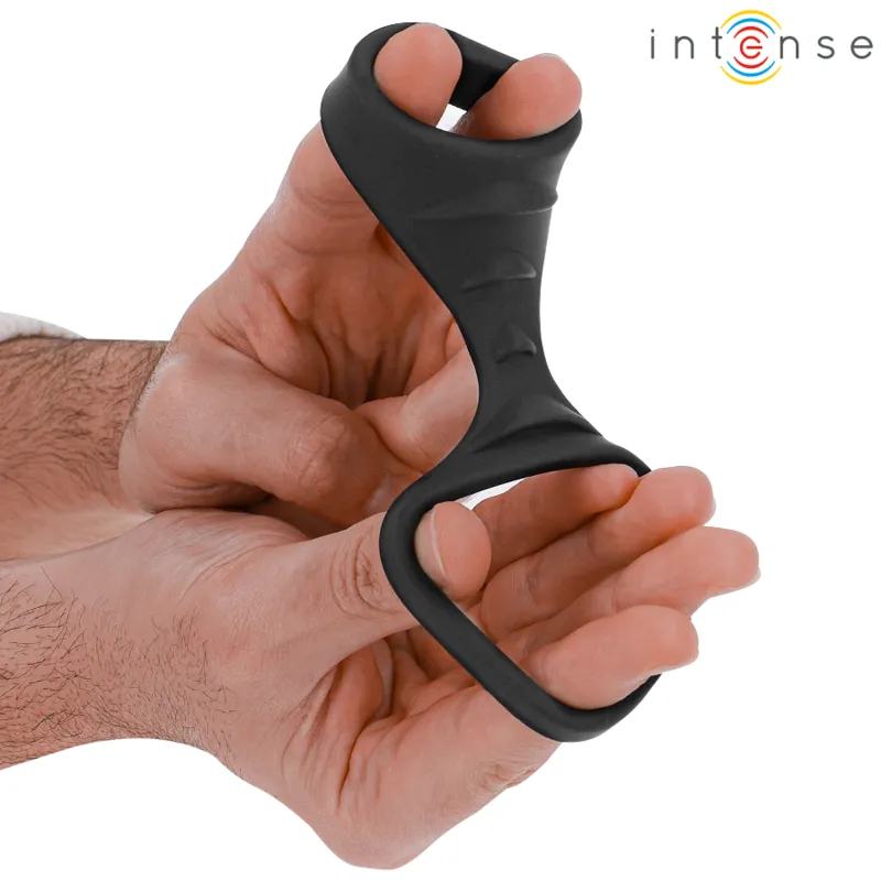 Intense - theo double silicone penis ring black model 3 3