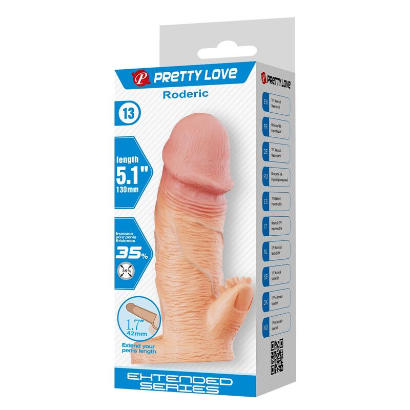 Pretty love - roderic penis extension sleeve 13 cm Ø 3.8 cm natural 6