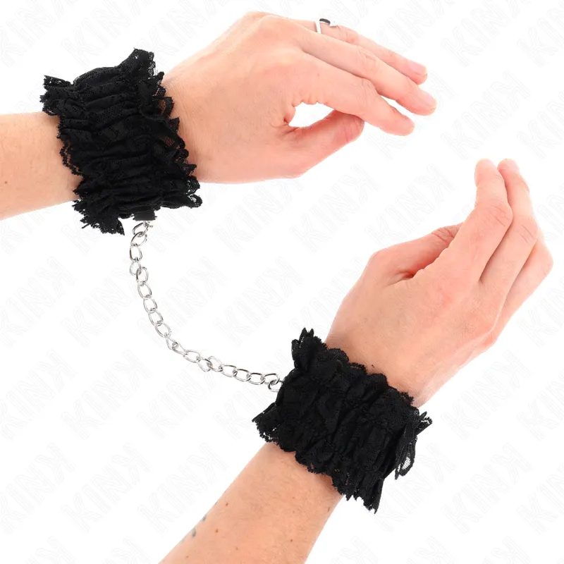 Kink - lace elastic wrist restraints negro