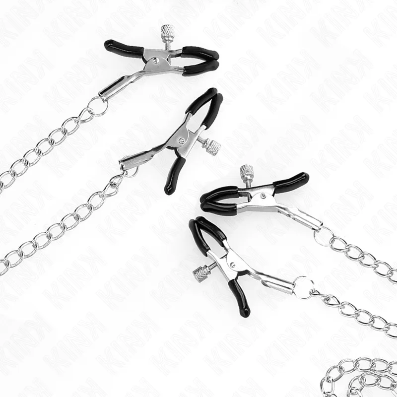 Kink - 4 Nipple And Clit Clamps Adjustable Silver