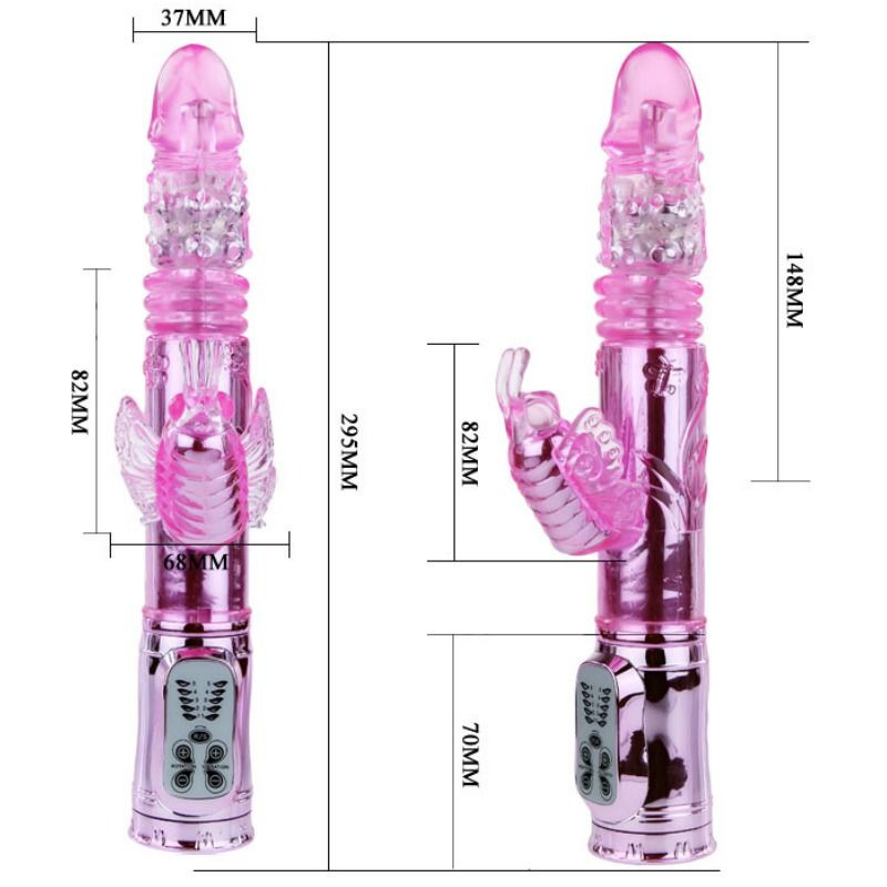Baile - rechargeable vibrator with rotation and throbbing butterf stimulator 5
