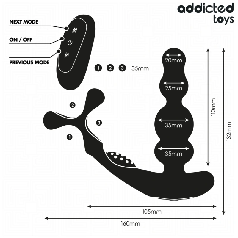 Addicted toys - rotating prostate massager remote control 4