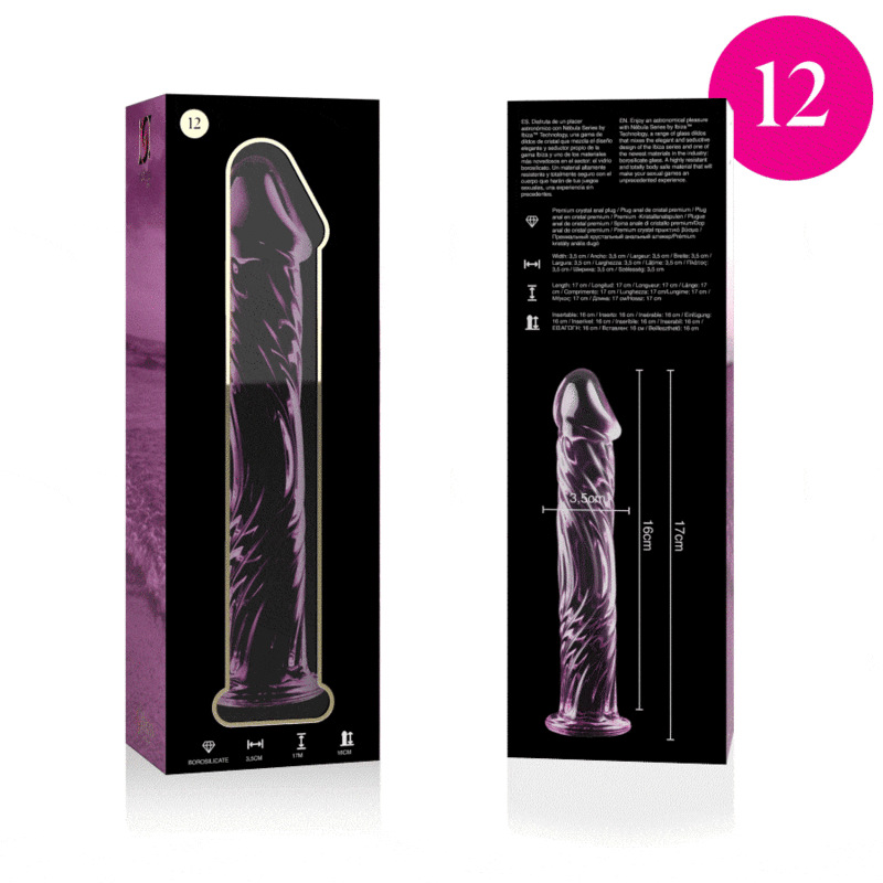 Nebula series by ibiza - model 12 dildo borosilicate glass pink 17 cm -o- 3.5 cm 3
