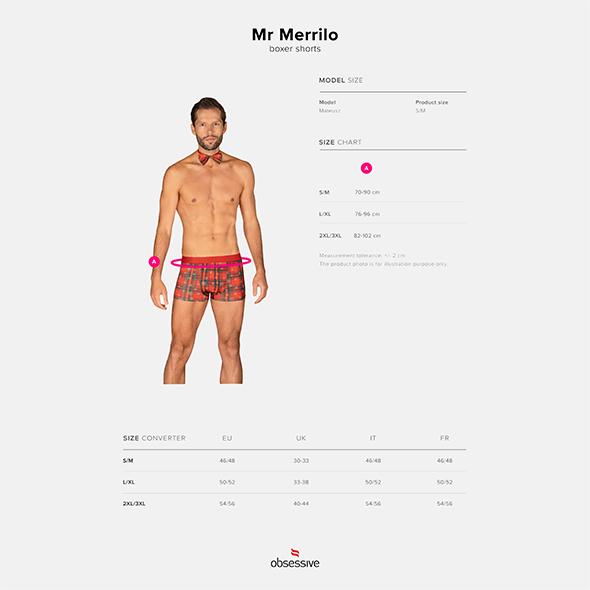 Obsessive - Mr. Merrilo Boxer & Bowtie Christmas Edition Multi S/M